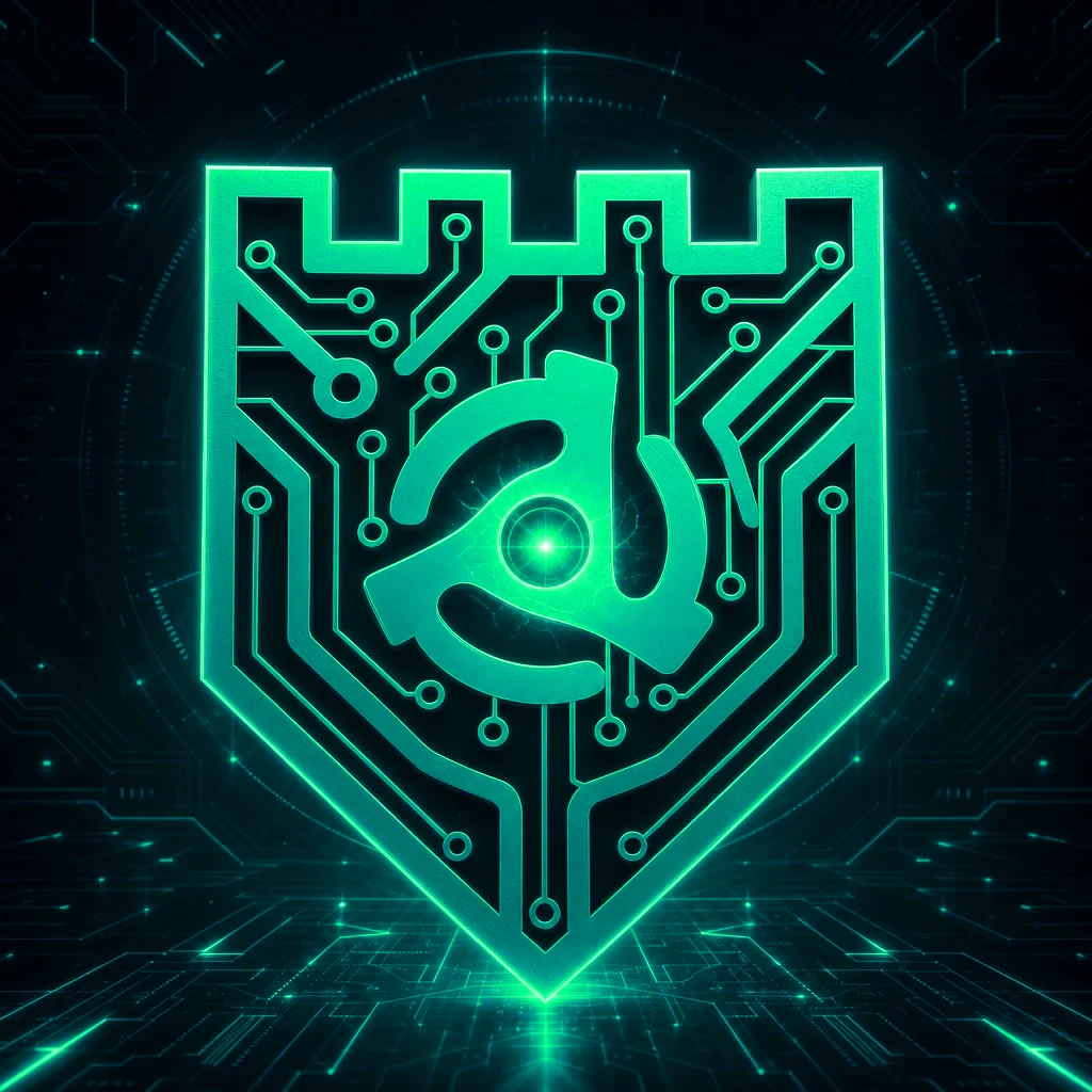 Citadel Audit emblem: circuit-traced castle shield