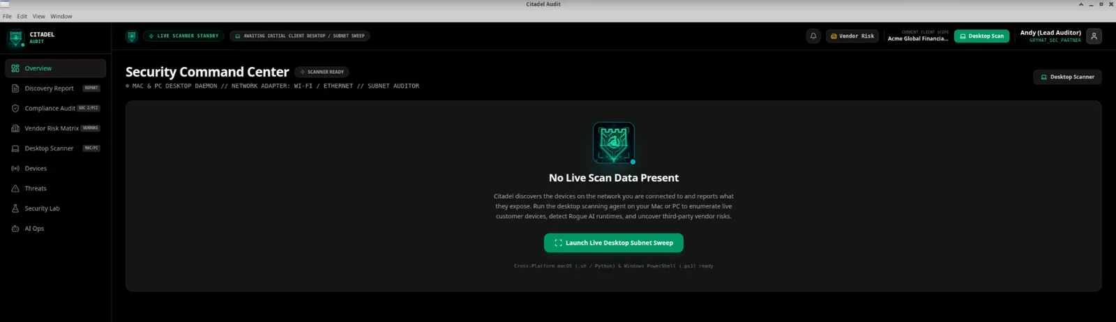 Citadel Audit no data is not a clean bill screen